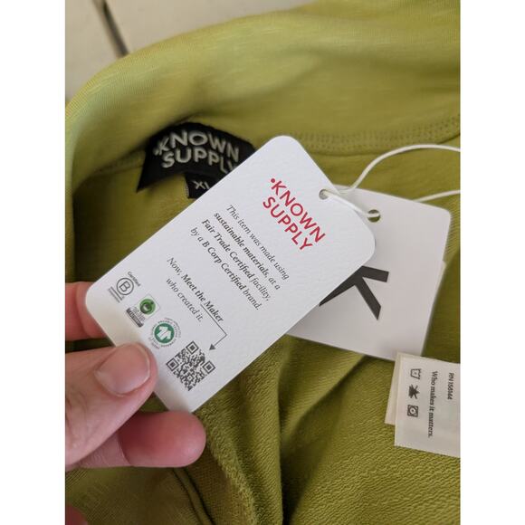 NWT Known Supply Matcha Green Flared Leggings - Size XL Organic Cotton Lounge - Picture 7 of 11